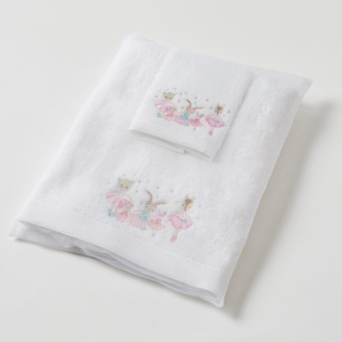 Ballerina Baby Bath Towel & Face Washer in Organza Bag