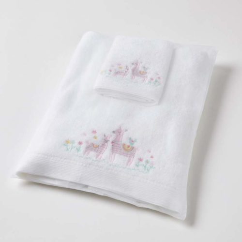 Llama Bath Towel & Face Washer in Organza Bag