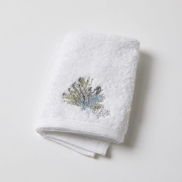 Sea Coral embroidered face washer