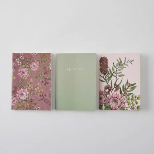 Flora A6 Pocket Notebooks Set of 3