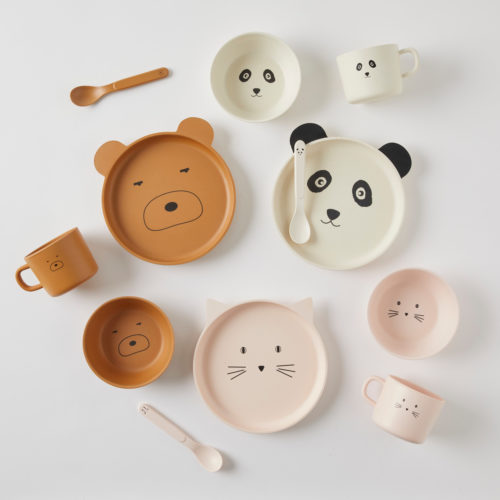 Animal Faces Kids Bamboo Dinner Sets