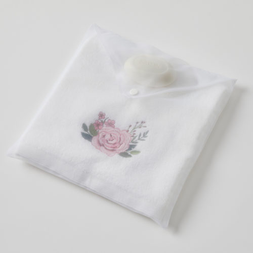 Twilight Rose Hand Towel & Soap in Organza Bag