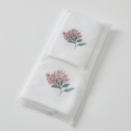 Hydrangea Hand Towel & Face Washer in Organza Bag