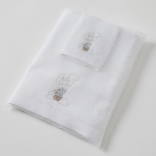 Balloon Bear Bath Towel & Face Washer in Organza Bag