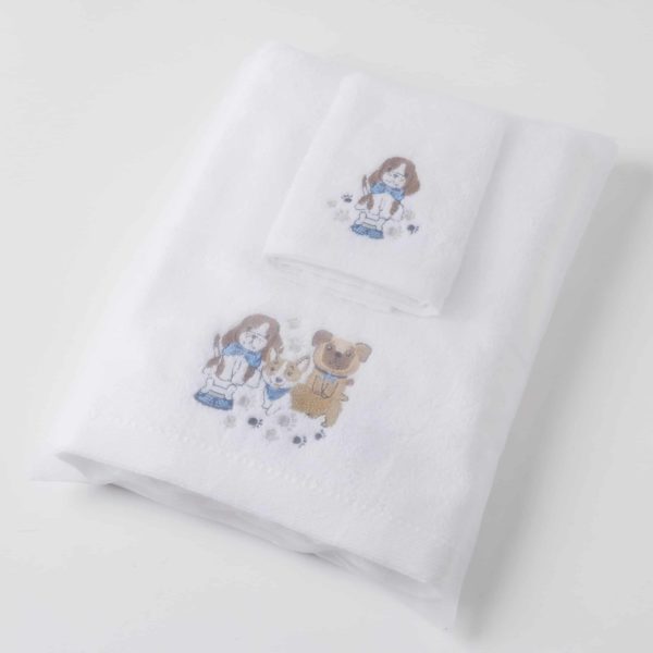 Pawsome Bath Towel & Face Washer in Organza Bag - End September