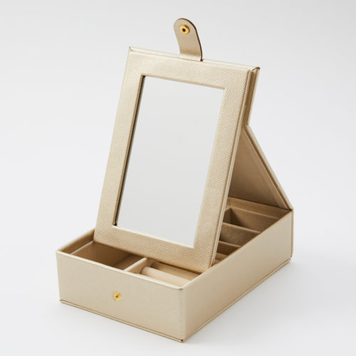 Bijoux Jewellery Box with Mirror – Gold