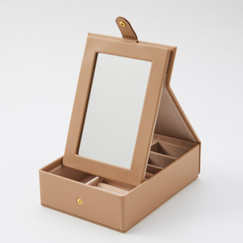 Bijoux Jewellery Box with Mirror – Nude