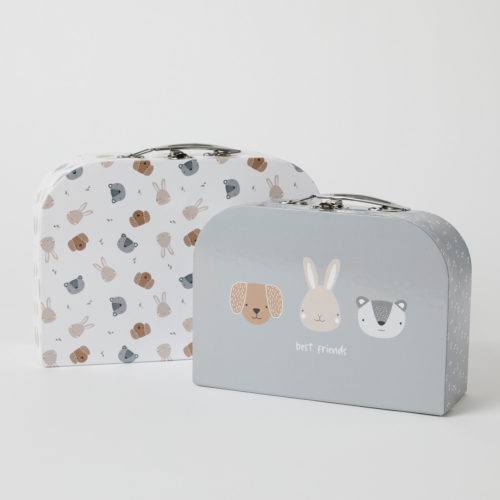 Animal Faces Suitcase Set of 2