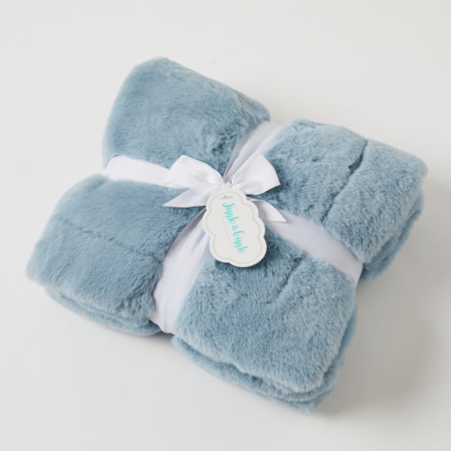 Muse Faux Fur Baby Blanket – Vintage Blue