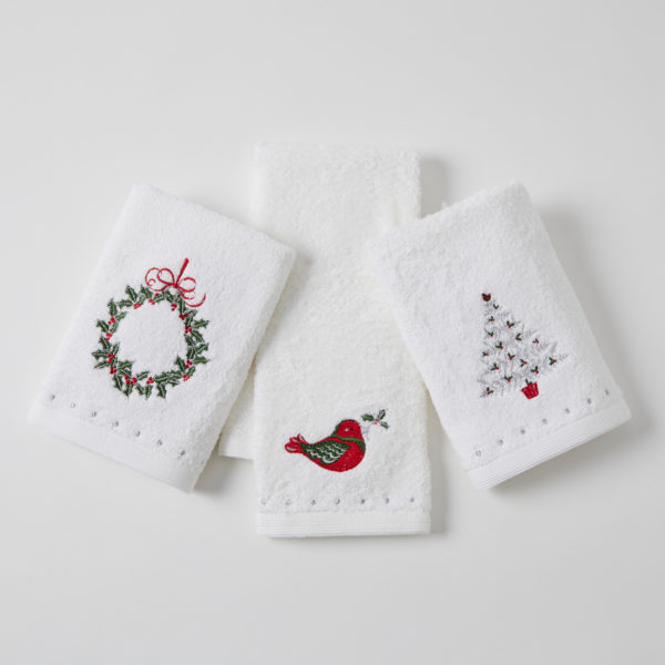 Holly Christmas Hand Towel 3 Asst Designs – Early Sept
