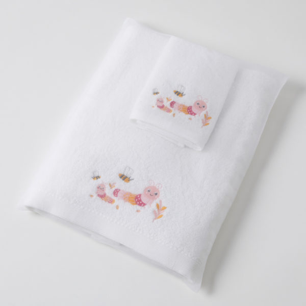 Little Critters Pink Bath Towel & Face Washer in Organza Bag – Mid Sept