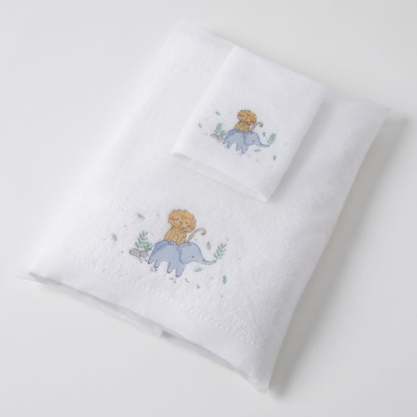In The Jungle Bath Towel & Face Washer in Organza Bag – Mid Sept