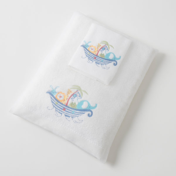 Fun Ark Bath Towel & Face Washer In Organza Bag