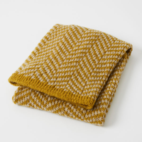 Sienna Wool Blend Baby Blanket – Mustard