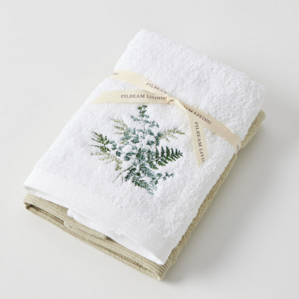 Maidenhair Hand Towel Set of 2 (1 Plain)