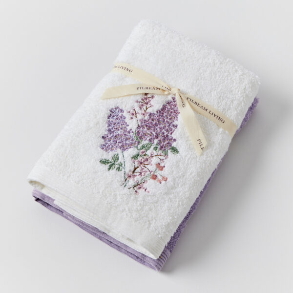 Lilac Bouquet Hand Towel Set of 2 (1 Plain)