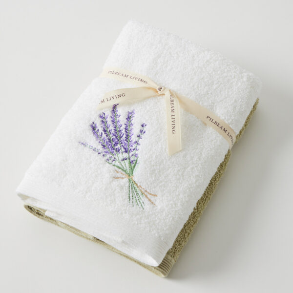 Lavender Hand Towel Set of 2 (1 Plain)