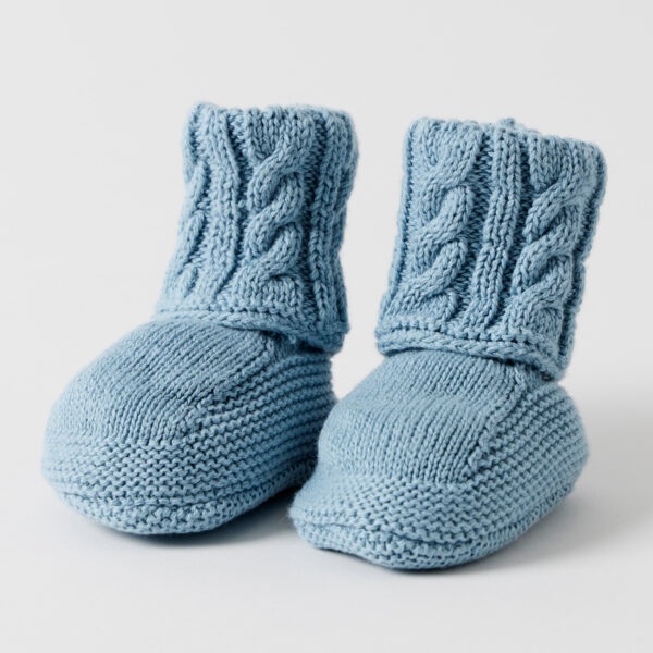 Cable Knit Blue Booties