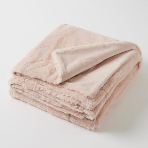 Muse Faux Fur Throw - Dusty Pink