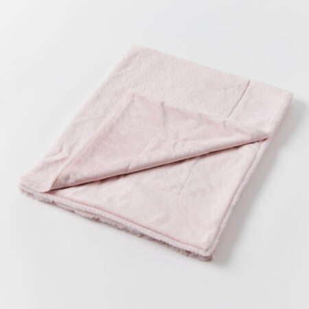Inka Faux Fur Baby Blanket - Pale Pink