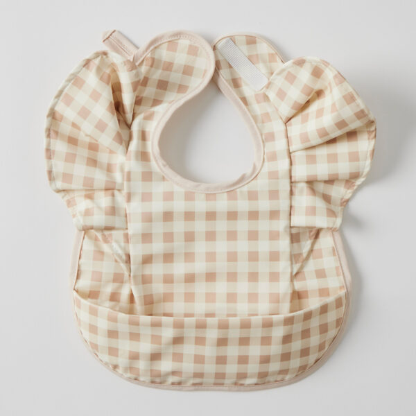 Gingham Frilled Bib