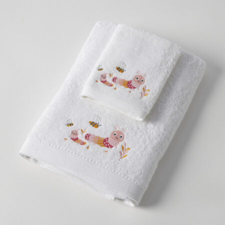 Jiggle & Giggle Little Critters Pink Bath Towel & Face Washer in Organza Bag