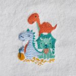 Green Dino Family Bath Towel & Face Washer in Organza Bag