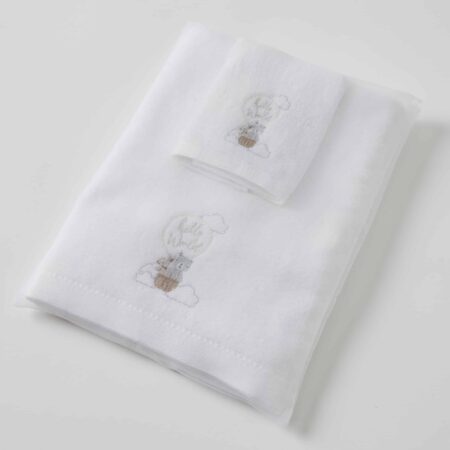 Balloon Bear Bath Towel & Face Washer in Organza Bag