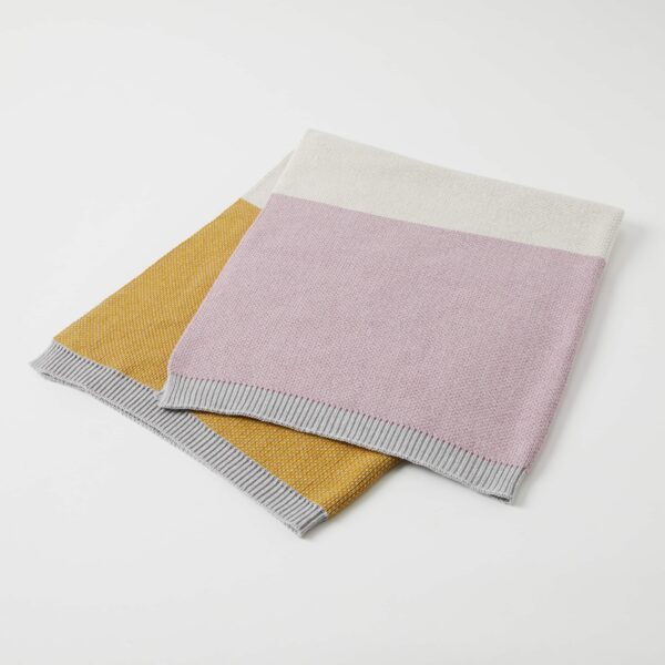 Spectacular Block Stripe Baby Blanket - Pink/Mustard