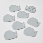 Baby Bath Anti-Slip Whale Pads Set of 8