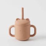 Henny Silicone Sippy Cup with Straw - Terracotta