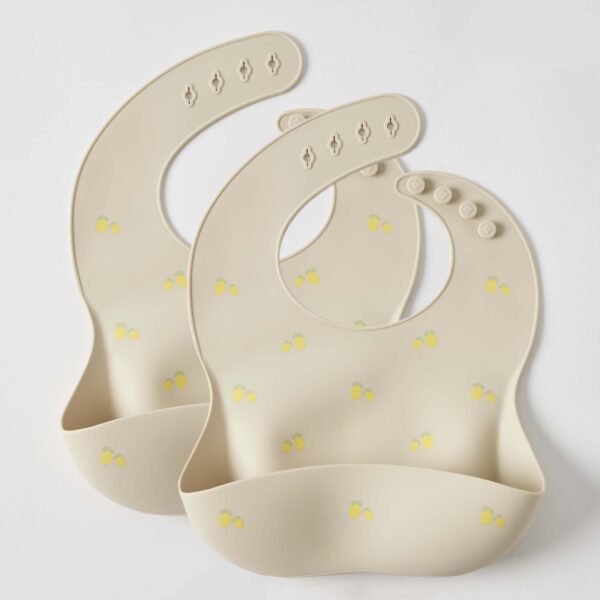 Lemon Silicone Bibs Set of 2