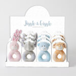 Animal Rattles 4 Asst Designs/Colours in Display Box