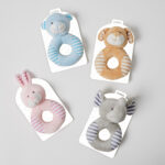 Animal Rattles 4 Asst Designs/Colours in Display Box