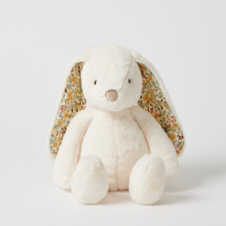 Floral White Bunny Toy