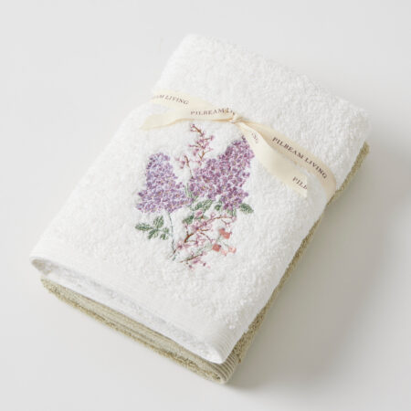 Lilac Bouquet Hand Towel Set of 2 (1 Plain)