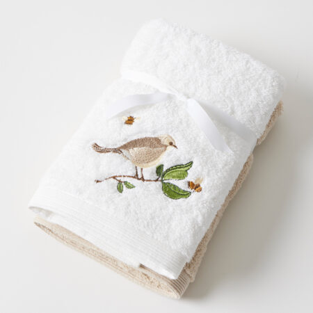 Natura Hand Towel Set of 2 (1 Plain)