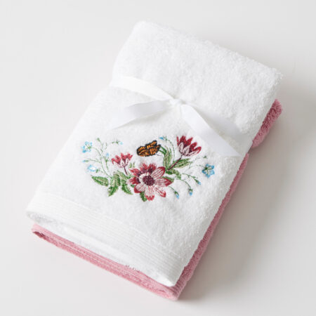 Jardin Hand Towel Set of 2 (1 Plain)