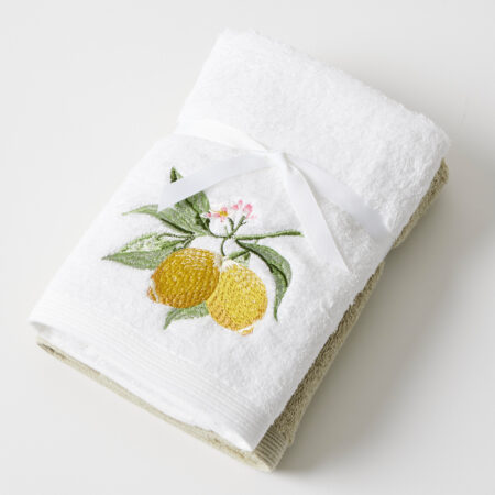 Limetta Hand Towel Set of 2 (1 Plain)