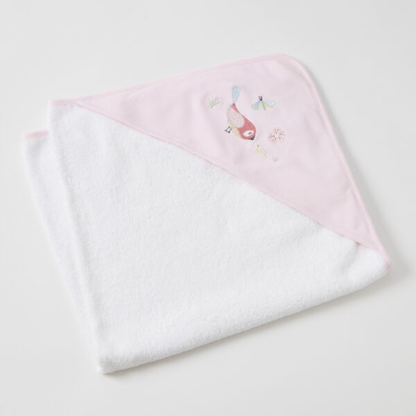 Birdie Embrioded Hooded Towel