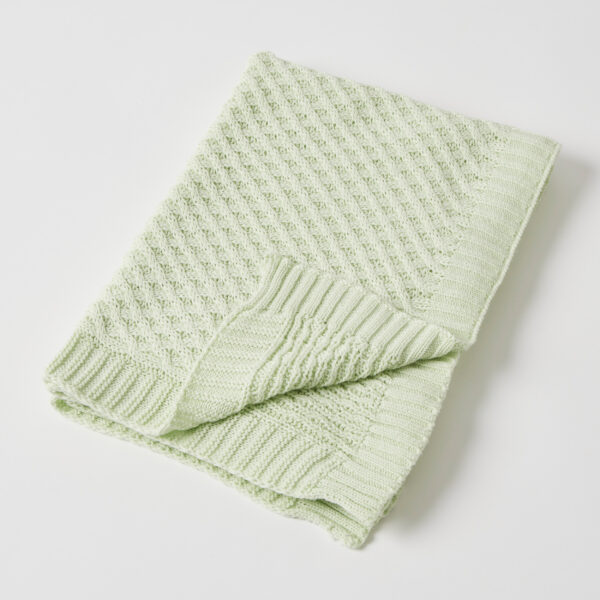 Green Basket Weave Kit Blanket