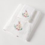 Jiggle & Giggle Pink Bunny Bath Towel & Face Washer in Organza Bag