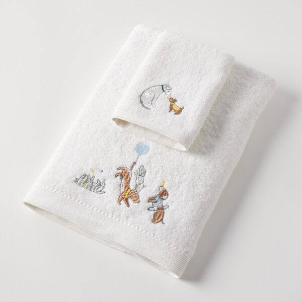 Jiggle & Giggle Puppy Play Bath Towel & Face Washer in Organza Bag