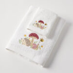 Jiggle & Giggle Mushroom Meadow Bath Towel & Face Washer in Organza Bag
