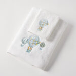 Jiggle & Giggle Balloon Voyage Bath Towel & Face Washer in Organza Bag