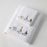 Jiggle & Giggle Zoo Life Bath Towel & Face Washer in Organza Bag