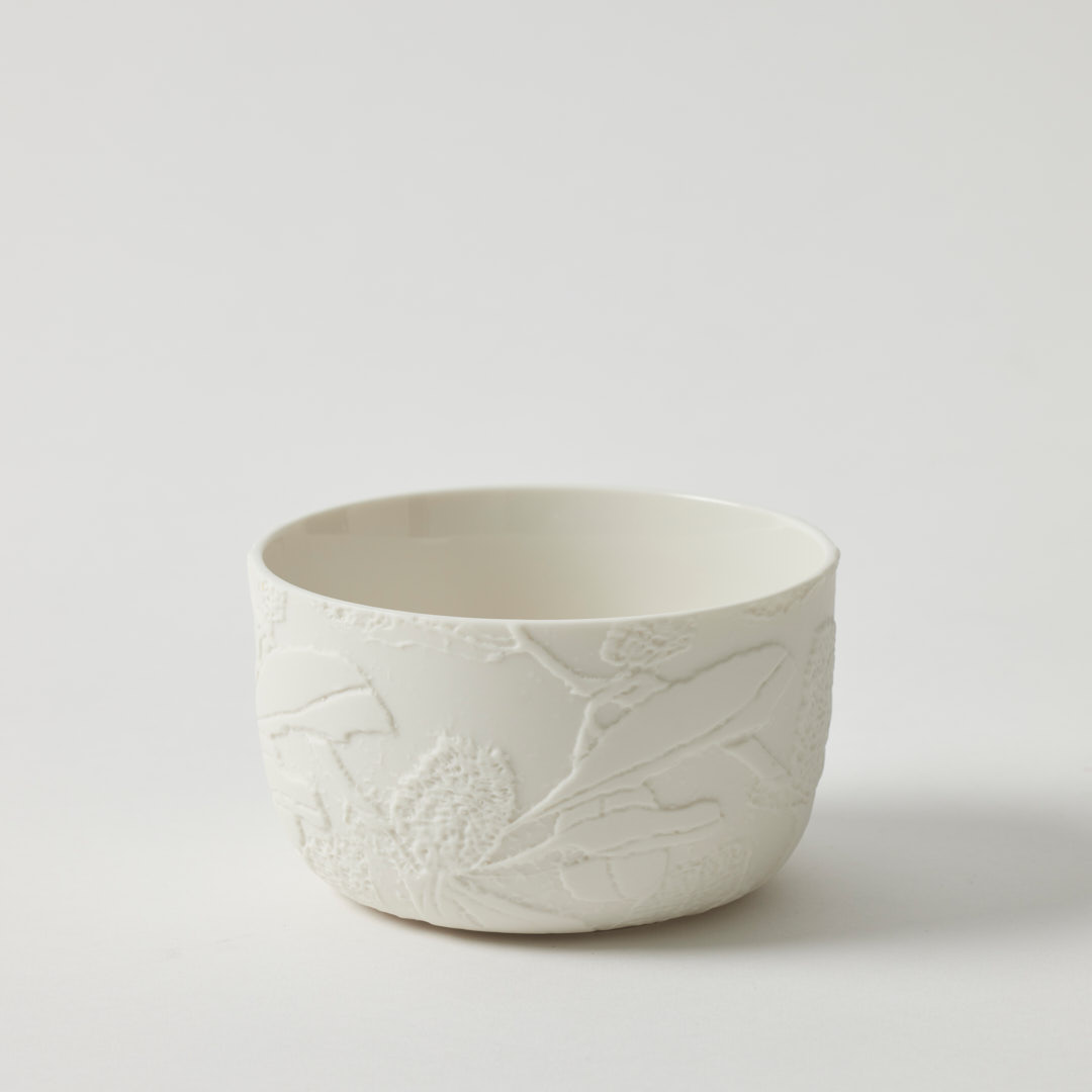 Vase Small Tall Banksia White - Pilbeam