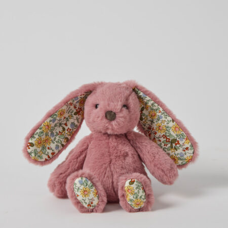 Floral Raspberry Bunny Rattle Small