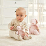 Floral Pink Bunny Rattle