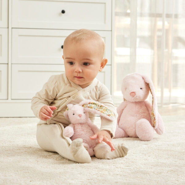 Floral Pink Bunny Rattle